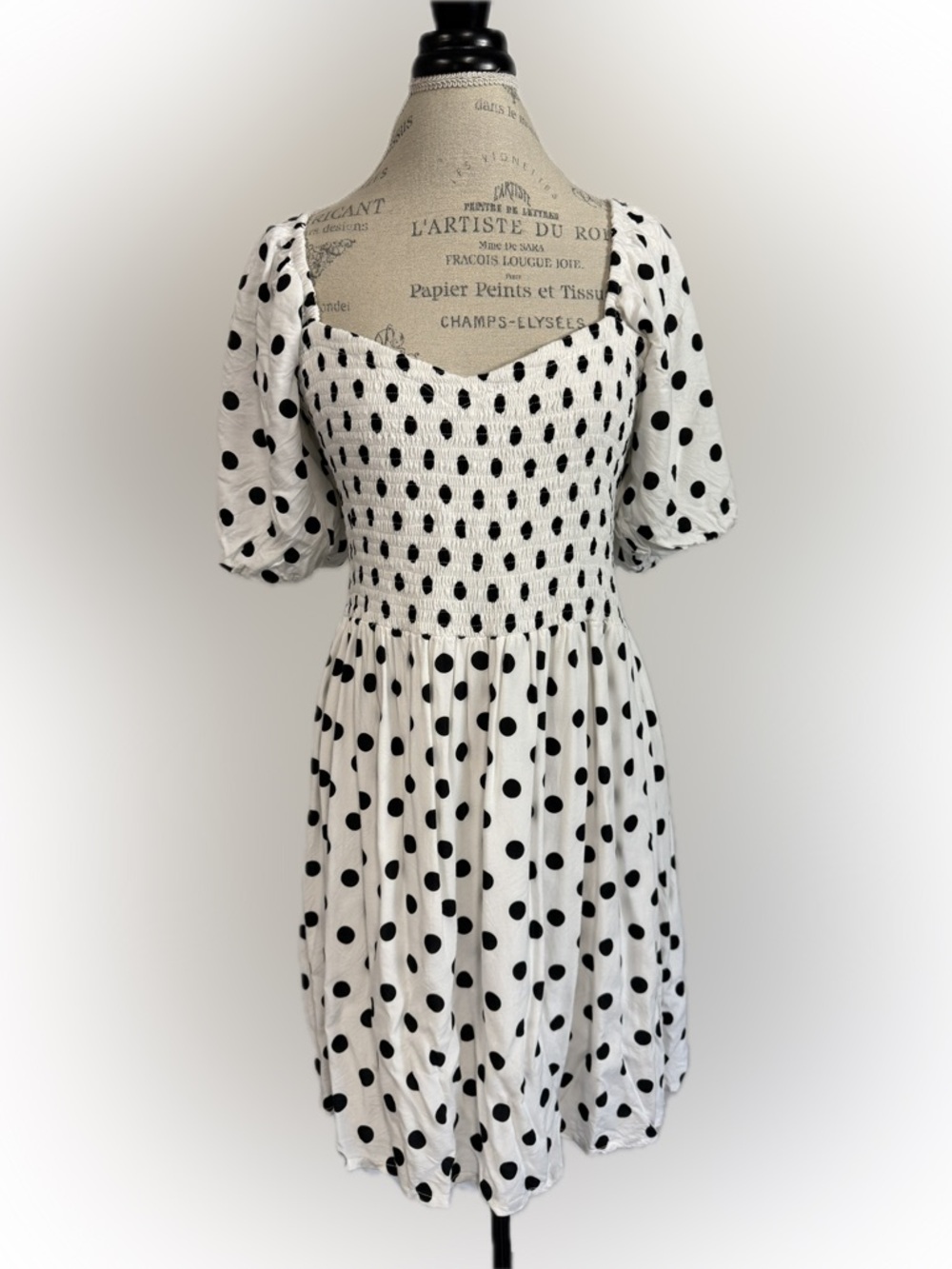 Polka Dot Puff Sleeve Dress